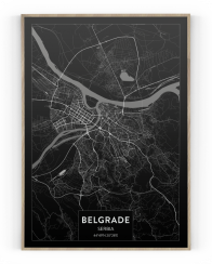 Plakát / Obraz Mapa Belgrade