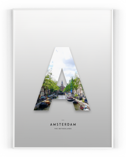 Plakát / Obraz Amsterdam - Rozměr: 50 x 70 cm, Materiál: Tiskové plátno