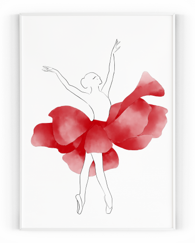 Plakát / Obraz Baletka - Velikost: 40 x 50 cm, Materiál: Samolepící plátno