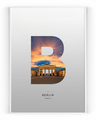 Plakát / Obraz Berlin - Velikost: 50 x 70 cm, Materiál: Samolepící plátno