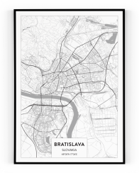 Plakát / Obraz Mapa Bratislava