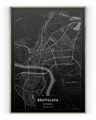 Plakát / Obraz Mapa Bratislava