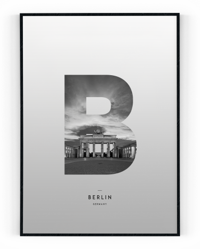 Plakát / Obraz Berlin - Velikost: 40 x 50 cm, Materiál: Pololesklý saténový papír 210 g/m²