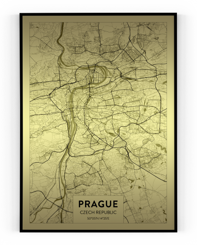 Plakát / Obraz Mapa Praha