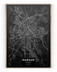 Plakát / Obraz Mapa Warsaw