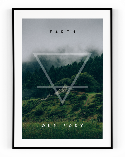Plakát / Obraz Earth - Velikost: 61 x 91,5 cm, Materiál: Samolepící plátno, Bílý okraj: S okrajem