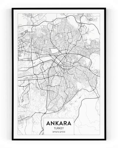 Plakát / Obraz Mapa Ankara