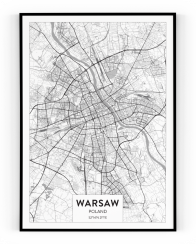 Plakát / Obraz Mapa Warsaw