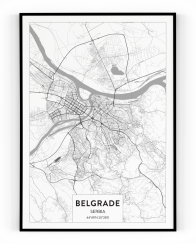 Plakát / Obraz Mapa Belgrade