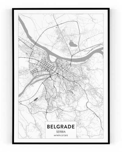 Plakát / Obraz Mapa Belgrade