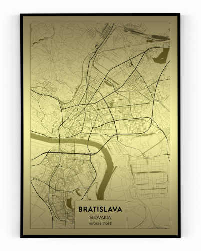 Plakát / Obraz Mapa Bratislava