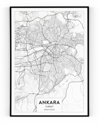 Plakát / Obraz Mapa Ankara