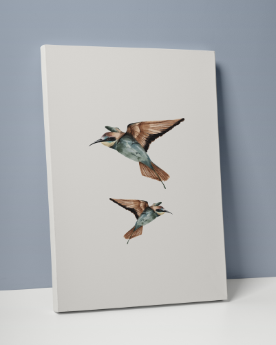 Plakát / Obraz Two Bird - Rozměr: 50 x 70 cm, Materiál: Tiskové plátno, Bílý okraj: Bez okraje