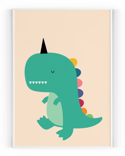 Plakát / Obraz Dinosaurus - Velikost: 40 x 50 cm, Materiál: Pololesklý saténový papír 210 g/m²