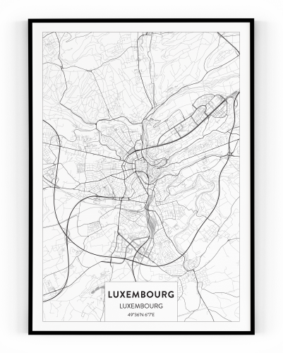 Plakát / Obraz Mapa Luxembourg
