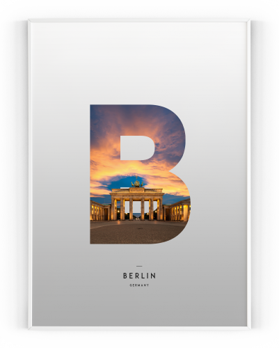 Plakát / Obraz Berlin - Rozměr: 30 x 40 cm, Materiál: Pololesklý saténový papír
